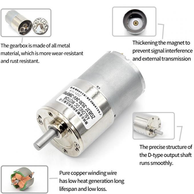 Torsi tinggi 37mm Micro Gear Reduction Brushed DC Motor ZGB37-3530 37mm Micro Gear Reduction Brushed DC Motor 10
