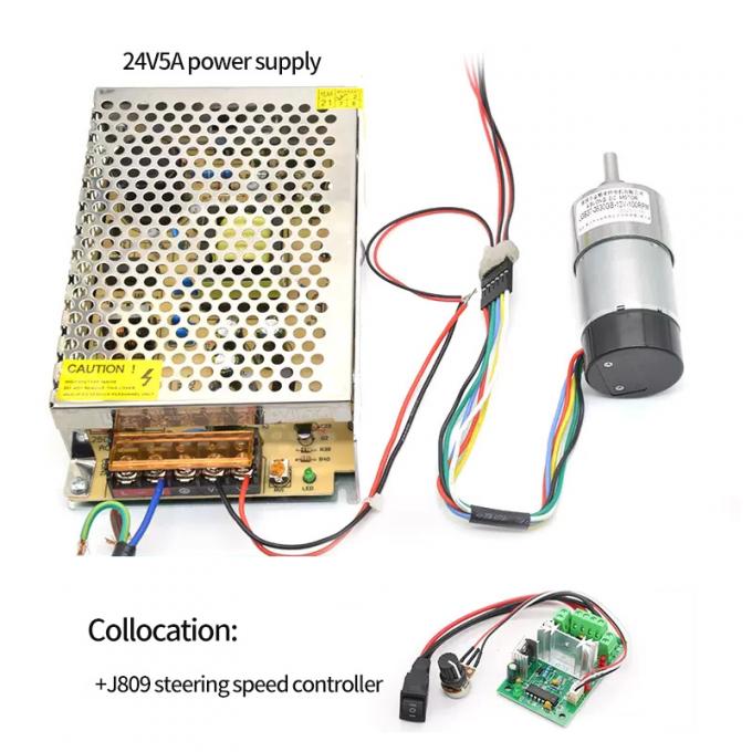 Torsi Tinggi Eksentrik Shaft Gear Motor 1600rpm 37mm Hall Encoder Cap Protective 10