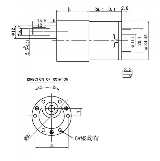 JGB37-3429 Motor DC Sikat 12V/24V Motor DC Sikat Robot Cerdas 12V Motor roda gigi 24v 2