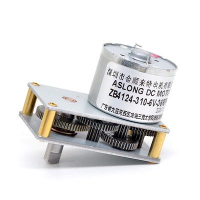 ASLONG Valve Motor ZB4124-310 Mini DC Motor Kecepatan Rendah 6V 37RPM Metal Gear 6V Dc Gear Motor D Shaft