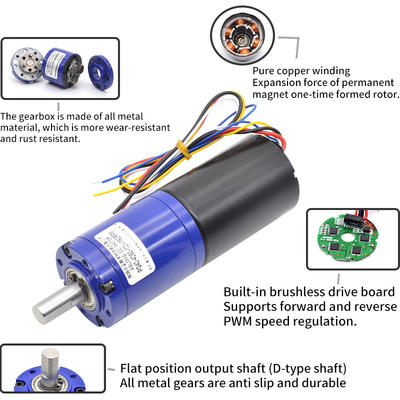 ASLONG PG42-4260 DC Brushless Planetary Gear Reduction Motor 24V 80-2500RPM Ke depan dan mundur Micro Motor