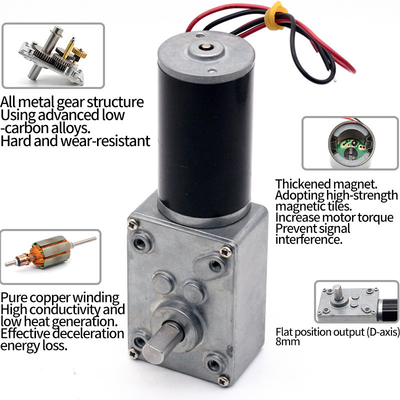 ASLONG A5840-31ZY WORM GEAR REDUCTION MOTOR untuk TORQUE tinggi ROBOTS 12/24V 10-470RPM 58MM DENGAN 31ZY SELF-LOCKING REDUCTION